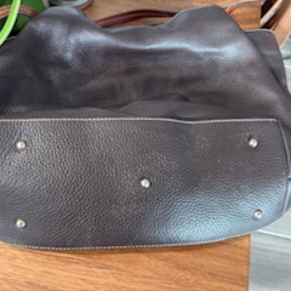 Dooney & Bourke Brown and Red Leather Tote Bag - Picture 4 of 5